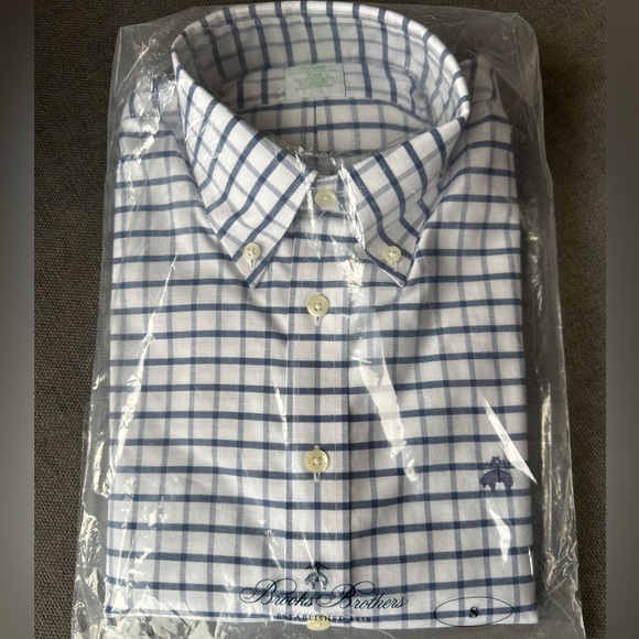 Brooks Brothers Other - Brooks Brothers Stretch Cotton Oxford Polo Button Down, Windowpane Shirt (Sm)